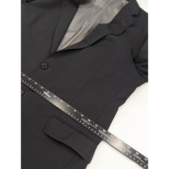 Ermenegildo Zegna Saks Fifth charcoal Slim Fit Suit Jacket Wool Blazer 44L 48" - Picture 13 of 15